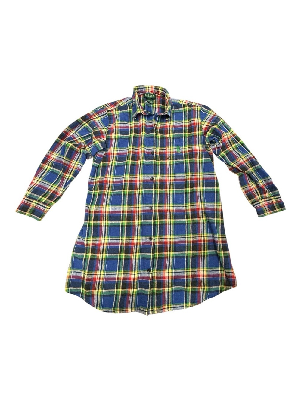 Ralph Lauren Tartan Plaid Flannel Nightshirt Nightgown Size M